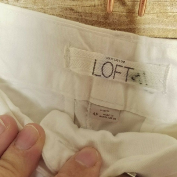 Ann Taylor LOFT Womens 4 Petite White Crop Pants - Picture 3 of 3